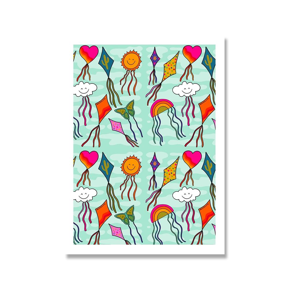 Przytulny abstrakcyjny plakat ścienny sztuka drukuj przyszłość wszechświat marzycielka dziewczyna kaktus różowy pomysł podróż pocztówki płótno malarstwo wystrój domu