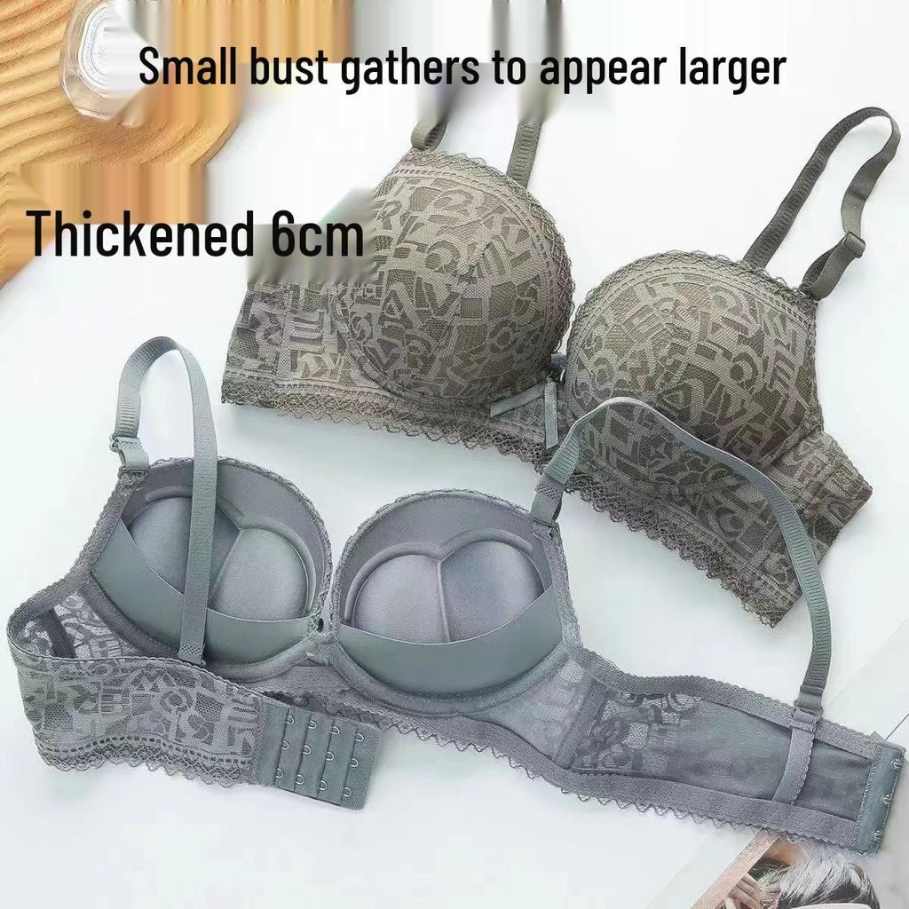 French Lace Push-Up Bra - Wireless, Sexy, Side Support, Anti-Spillage