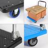 Foldable Silent Flatbed Hand Truck - Portable Plastic Cart for Household Cargo Hauling