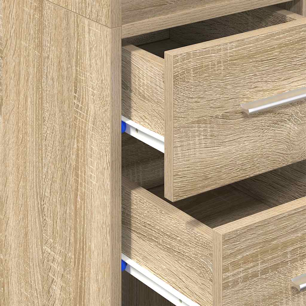 Tall Cabinet Narrow Sonoma Oak Finish 30 X 42.5 X 225 Cm Particleboard