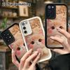 Phone Case: 2D Flat Samsung Galaxy A34 A35 M05 M06 S20 S22 S21 FE Plus 5G Step Protective Case, Plush Light Orange Cat, Christmas and Halloween Gift
