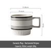 Shangqi Ceramic Office Coffee Mug, Horizontal Stripe