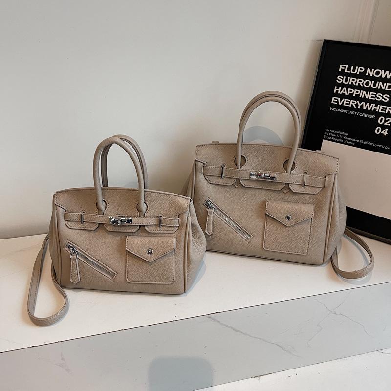 

Вместительная сумка-тоут 2025 новая корейская версия модная простая женская универсальная сумка на плечо кроссбоди сумка Келли Separate абрикосовый