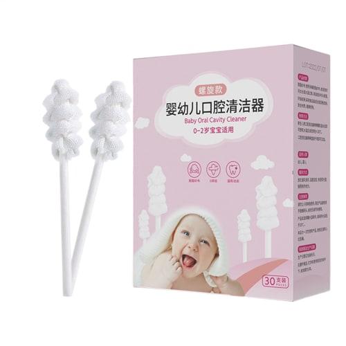 Baby Tongue Cleaner, Baby Oral Cleaner - Portable Toddler Toothbrush, 30-Piece Set of Baby Teething Cleaning Sticks, Portable Gauze Toothbrush, Toddle