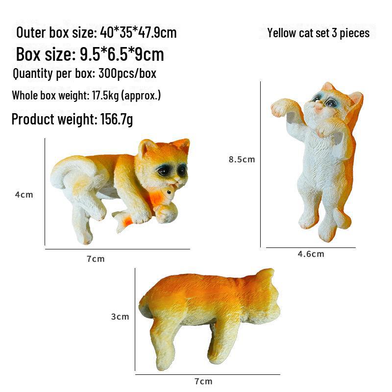 

Очаровательный набор подвесок для аквариума с изображением кота - креативный декор из смолы в виде котенка, готовое к подарку украшение из трех частей