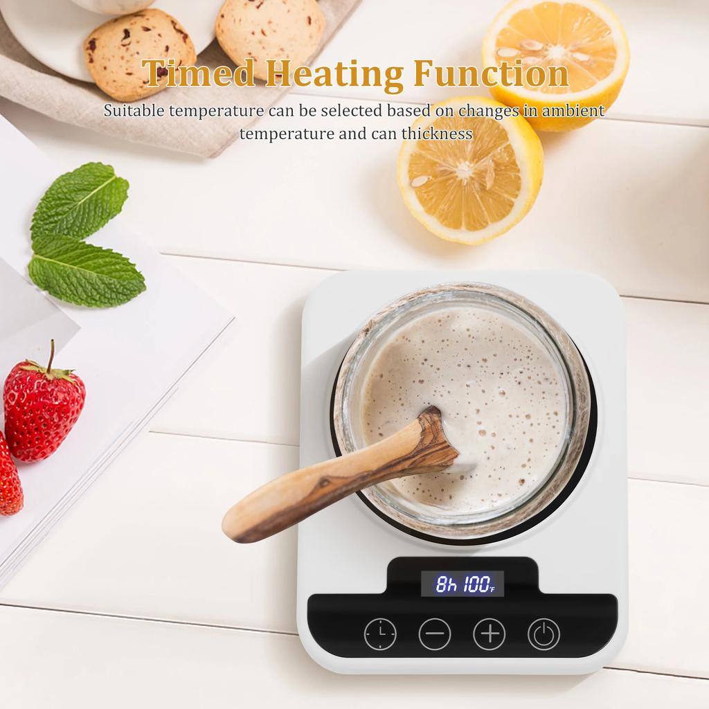 Riscaldatore per Lievito Madre Tappetino Riscaldatore Regolabile per Lievito Madre Controllo Termostato Tappetino Riscaldatore per Cottura in Cucina Timer 12 Ore Funzione di Memoria