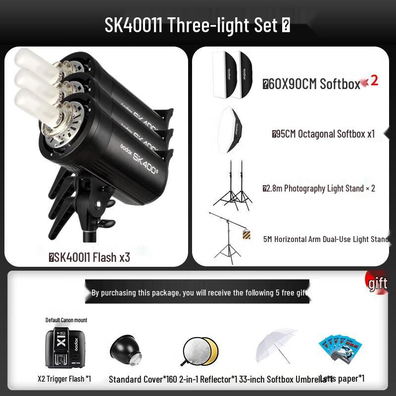 Godox SK400II 400W Photography Studio Strobe Light Kit