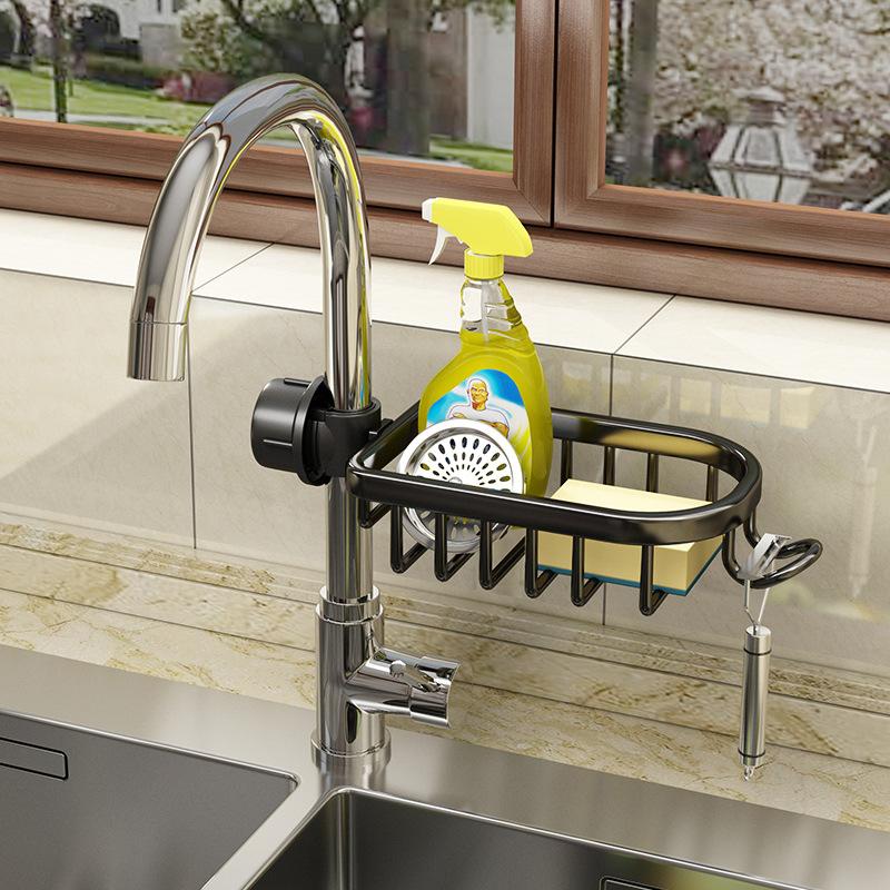 Kitchen faucet rack, sink rack, dishwashing sink, steel ball rag, storage artifact, sponge drain rack