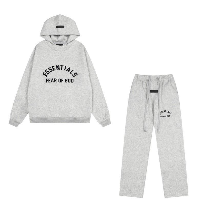 FEAR OF GOD ESSENTIALS Flocked Letter Hoodie Loose Fit Fleece Sweatshirt Men Women