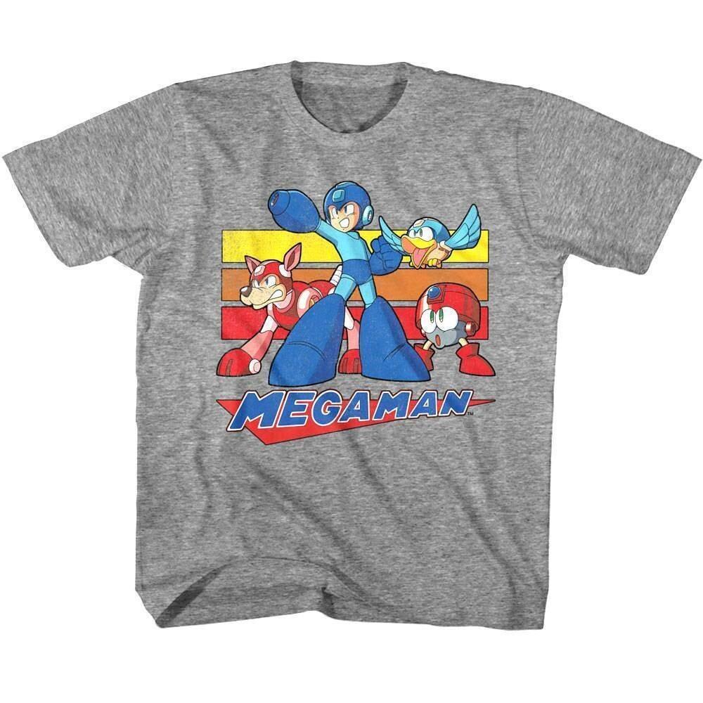 Megaman Retro Stripes Kids T Shirt L