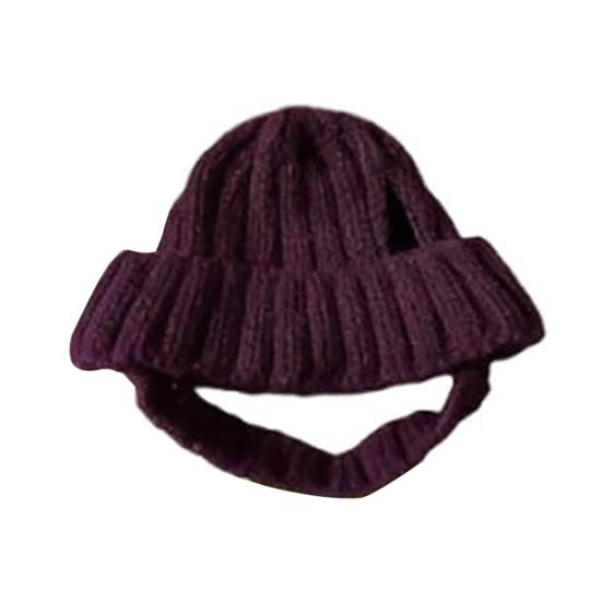 Knit Dog Hat with Ear Flaps Cozy Stretchy Pet Warm Winter Hat Cute Puppy Ear Warmer Headband for Cold Weather