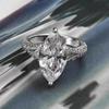 Zhu Zhi Fan Gioielli Anello in Argento Sterling S925 con Diamante Taglio Marquise: Elegante Design Europeo e Americano.