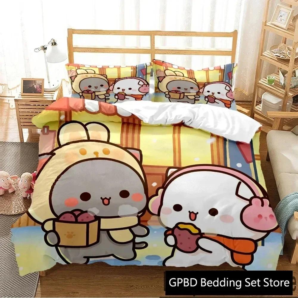 

3D Print Bubu Dudu Carton Bear Pplusa Comfortable Soft with Soft Fabric Duvet Cover Pilowcase Beding Set Children Bedrom Decoration Home Textile 100*200cm Single