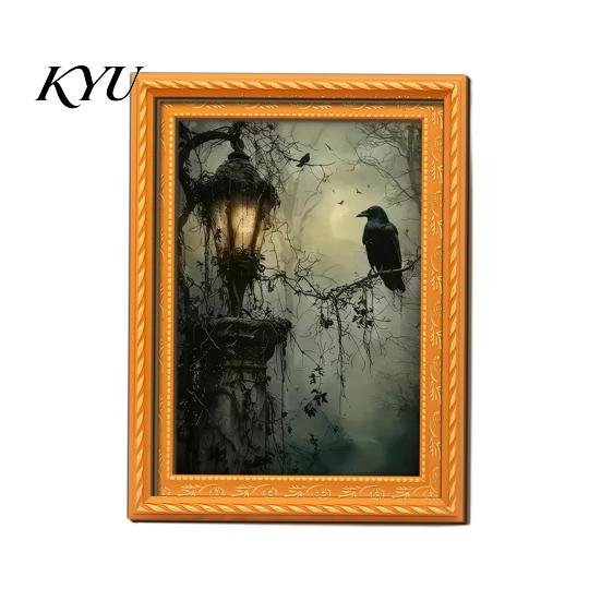 Wooden Magnet Ornaments Retro Frame Fridge Magnet, Strong Magnetic Decor Kitchen Refrigerator for Refrigerator, Office Whiteboard Decoration