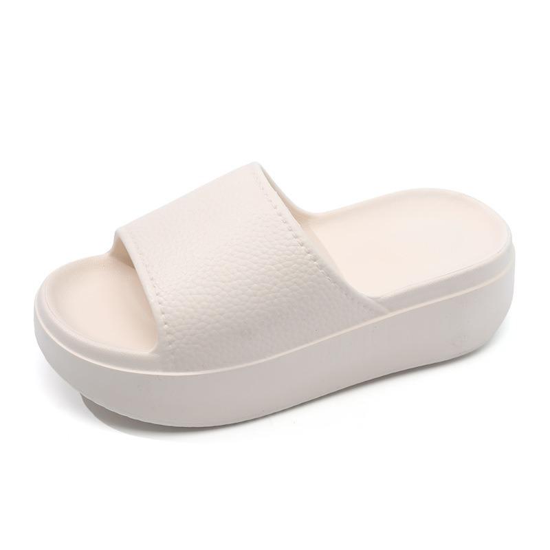 Summer new women's solid color one-word thick bottom non-slip wear-resistant fashion casual outdoor beach cool slippers