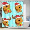 Tu Lion Christmas Shower Curtain Cute Holiday Forest Animals Festive Holiday Decor Bathroom Set Waterproof Home Decor Gift