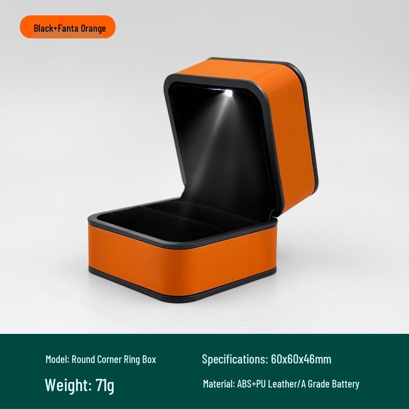 Creative LED Light Jewelry Ring Box with Illuminated Display