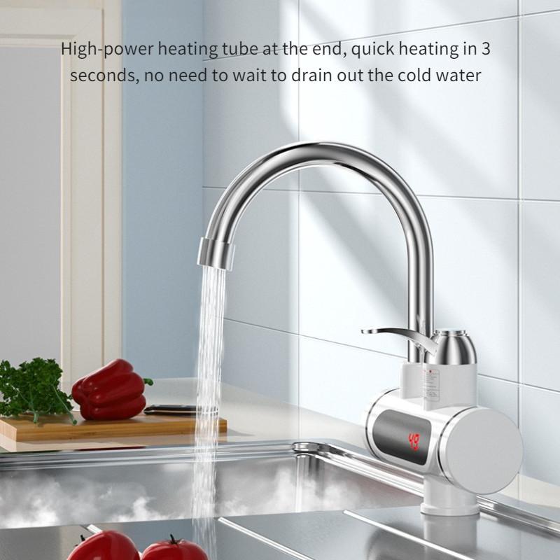 3000W High Power Electric Faucet Household Kitchen Instant Hot Water Heater Intelligent Digital Display Dual Use Faucet