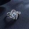 New Arrivals 925 Silver Crystal Clover Ring Bague Anillos Pure Silver Fine Jewelry For Women