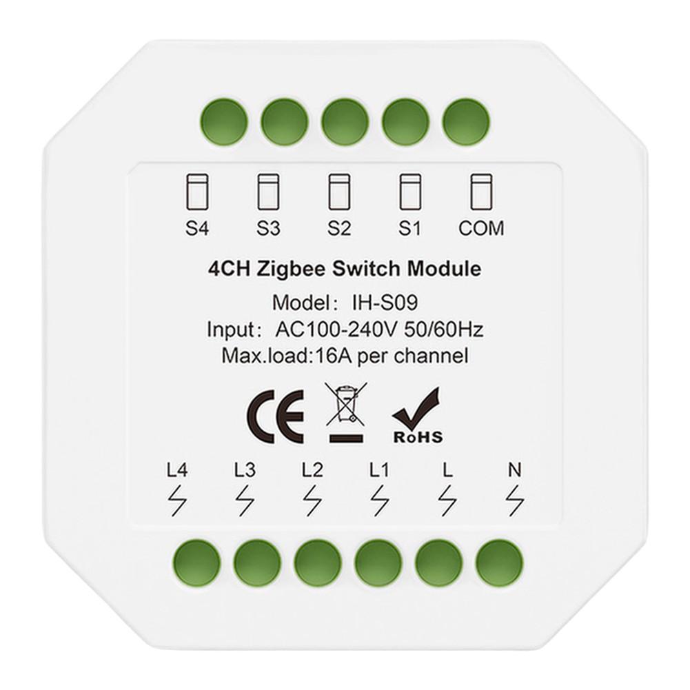 WiFi Smart Switch Module 4 Channel For Tuya AC100-240V 16A Load Remote Group Control DIY Smart Home System Hub Required Zig Bee