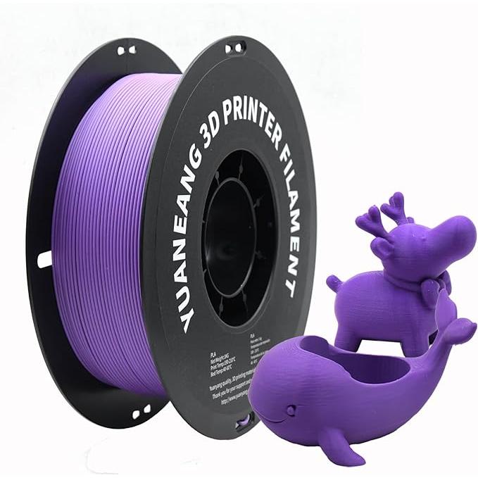 YUANEANG Matte PLA 3D Printer Filament 1 kg Spool (2.2 Lbs) 1.75 mm for Most FDM 3D Printers Lavender China