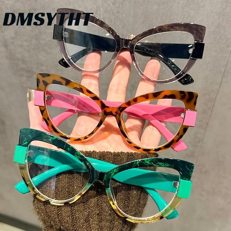 Vintage Large Frame Cat Eye Anti-blue Light Reading Glasses Woman Men Fashion High Definition Presbyopic Eyeglasses