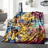 Saint Seiya Print Flannel Blanket High Quality Warm Comfortable Cover for All Seasons Perfect for Gifts Home Decor