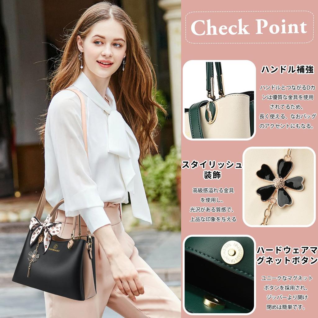 NICOLE & DORIS Damen Handtasche, Stilvoll und Elegant, Crossbody Umhängetasche mit Schal, 2-Wege, PU-Leder, Wasserdicht, Unterteilt, Dreischichtiges Design,