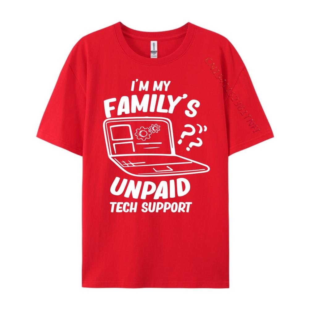Я Моя Семья Неоплачиваемая Техподдержка Инженер-Компьютерщик Мужские Рубашки Футболка с Графикой Удобные Футболки Для Мужчин S