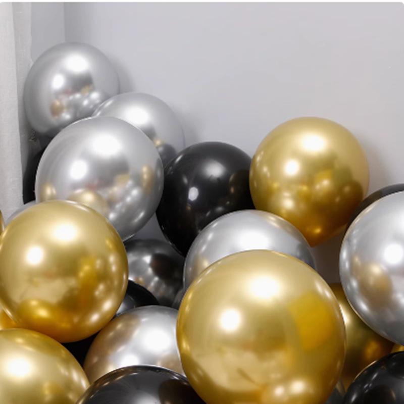 Black & White Silver Balloons for Birthday, Engagement, Proposal, or Store Opening Decorations