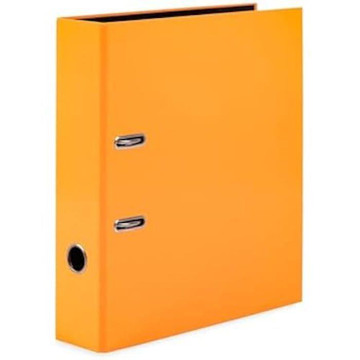 Classeur A4 - HERMA - 20064 - Orange fluo - 7 cm - Mécanisme à levier solide