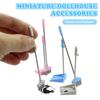 1:12 Dollhouse Miniature Broom Dustpan Kit Doll Home Cleaning Tools Decor Toy Micro Life Scene Decoration Props