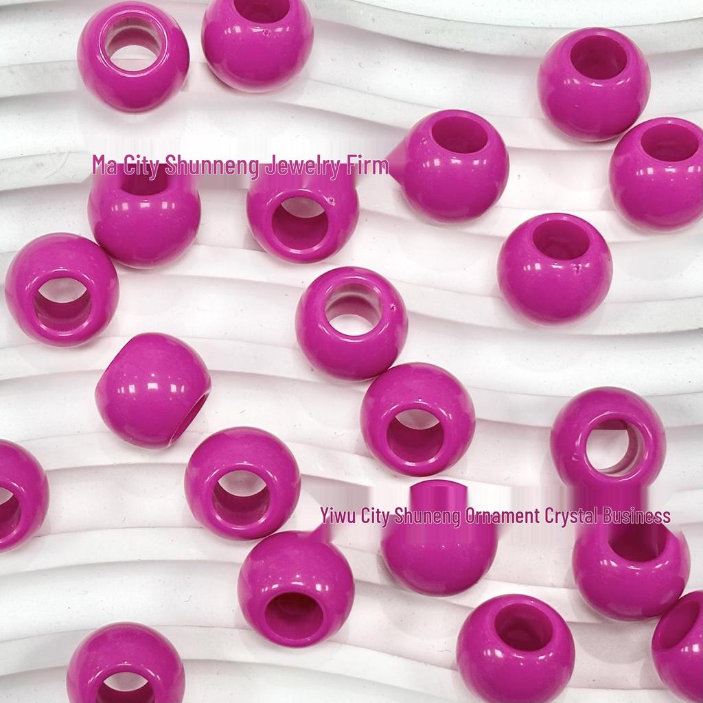 Acrylic Macaron Large Hole Round Beads for DIY Children's Bracelets and Jewelry Making