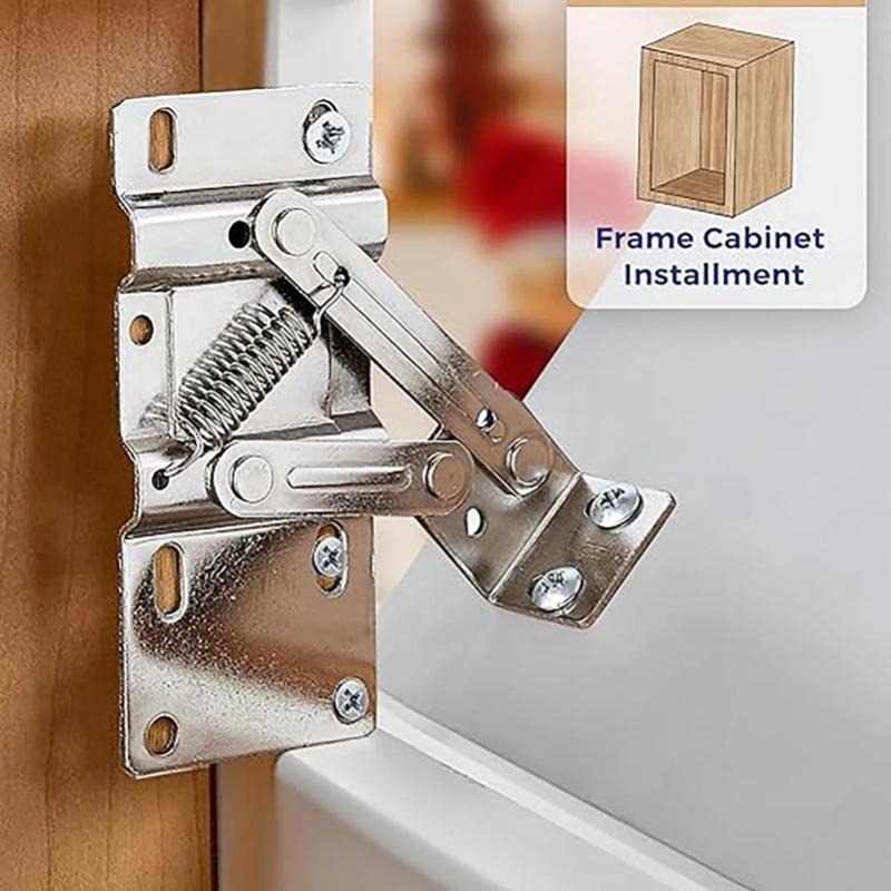 2 bisagras de cierre automático con giro hacia abajo de 45 grados para puertas plegables de gabinetes de cocina, herrajes para muebles, bisagras de resorte para gabinetes de zapatos