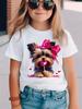 2025 Kids Clothes Summer T-Shirt Cat 3D Printing Tops Casual Short Sleeve Tee Fashion Girl T-Shirts Crew Neck Children's T-Shirt