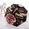 1pc Butterfly RoseOpen/Close Umbrella-Windproof, Compact Travel Umbrella, Sturdy 8-Rib Shaft, Outdoor Accessory, 1052