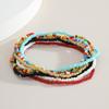 7Pcs Women Bracelets Beaded Colorful Jewelry Elastic Contrast Color Beads Anklets Bracelets for Beach