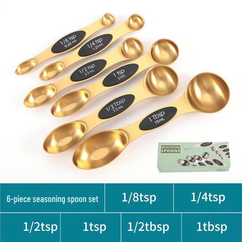 Магнитные мерные ложки Ruhan из нержавеющей стали, набор из 6 штук