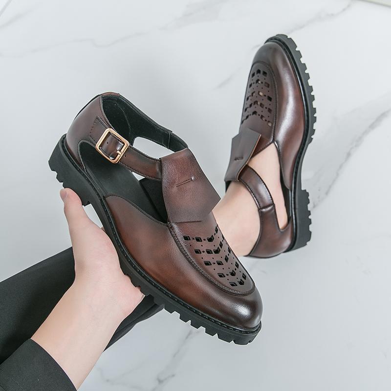 Fashion Summer Men Retro Sandals Men Casual Light Comfortable Fashionable Beach Sandals Travel Sandals Black Size 38-46 Men Sandals