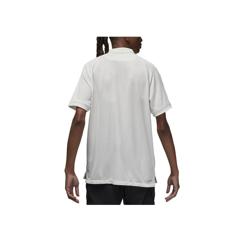 Jordan Dri-Fit Sport Solid Logo Short Sleeve Polo Shirt Men Tops White DZ0540-133