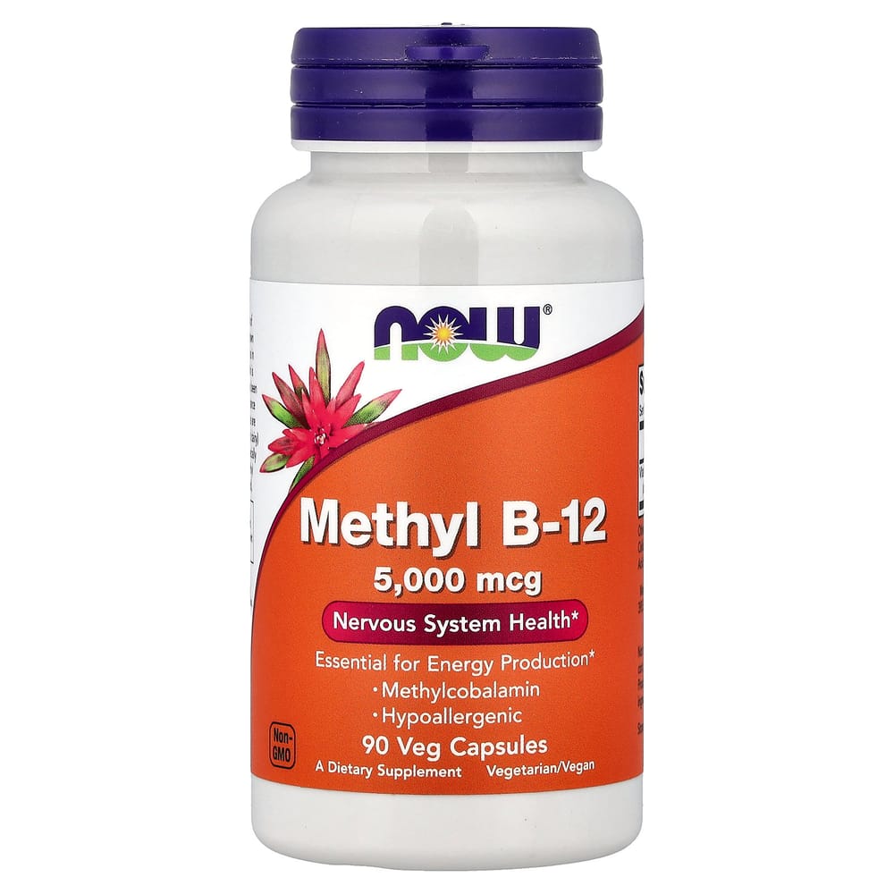 NOW Foods Methyl B-12 5000mcg Vegetable Capsules, 90 Count