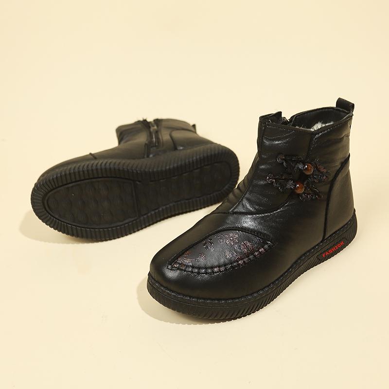 Fashion Women's Snow Boots Winter Fashionable Comfortable Warm Flat Boots Thick Sole Embroidered Women's Shoes Zapatos De Mujer