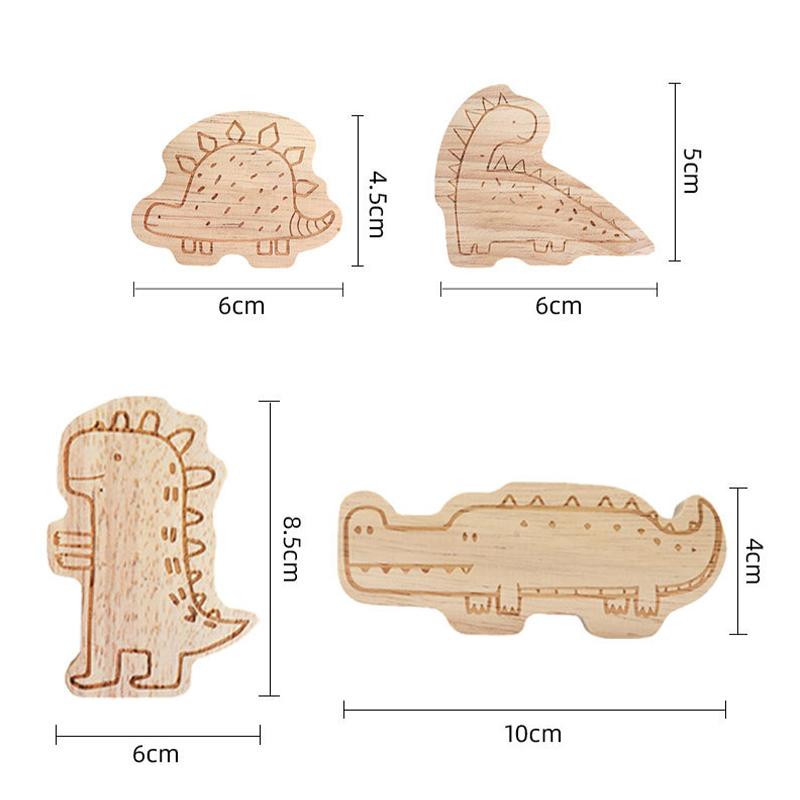 Dinosaur Wood Hook Wall Hanging Cute Children's Room Decoration Hook Bathroom Clothes Key Storage Rack Kitchen Home Accessories