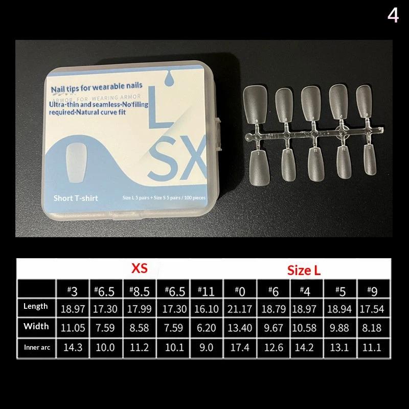 100Pcs No Polish Short Medium Coffin French Full Cover Nail Tips Press On False Nails DIY Manicure Extension Tools