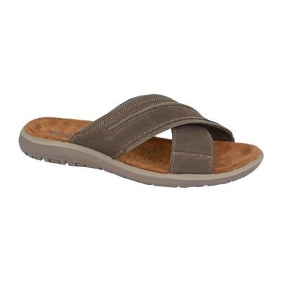 Mules masculinos com alça cruzada em nobuck