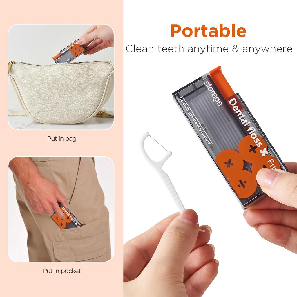 Portable Dental Floss Box Automatic Pop Up Floss Dispenser Press Type Travel Disposable Toothpick Floss Stick Holder