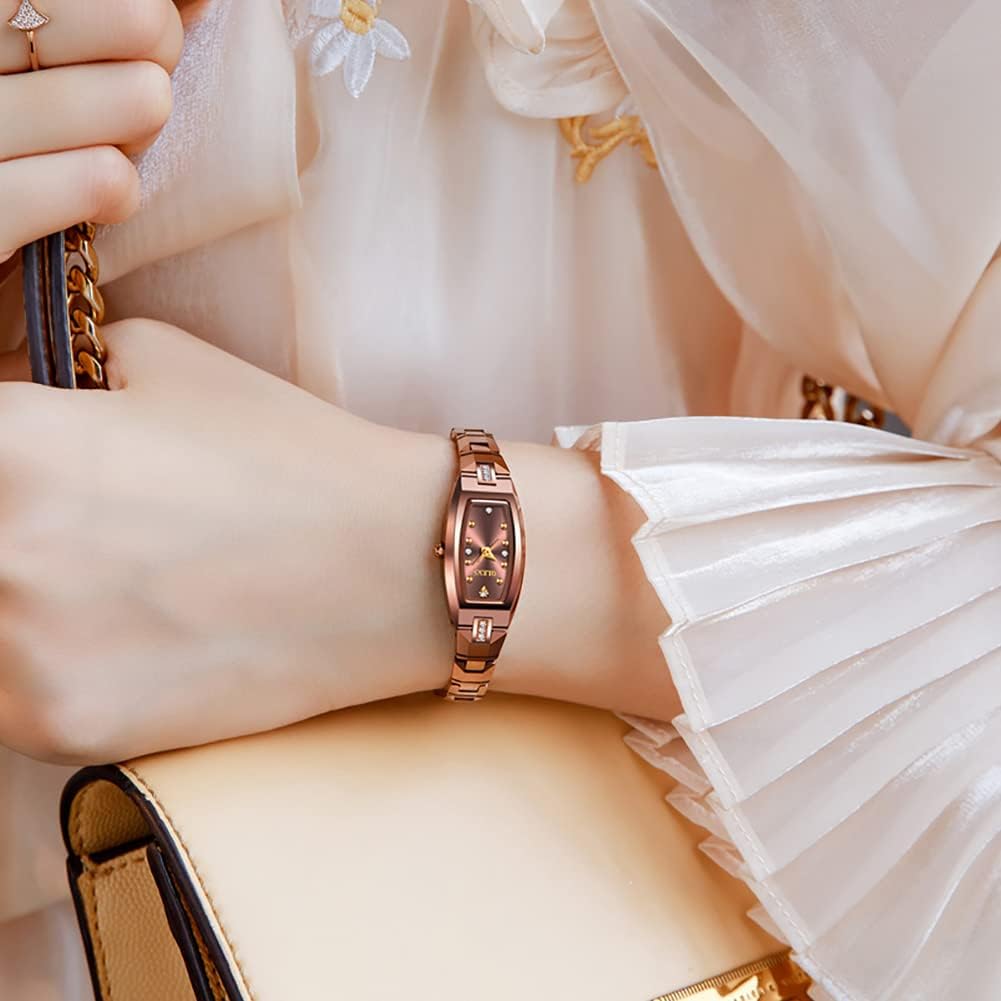 OLEVS Women's Waterproof Watch, Popular, Slim, Rose Gold, Sparkling, Cute, Japanese Quartz Movement, Lightweight, Tungsten Plated [Parallel Import]