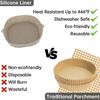 20cm Silicone Basket Reusable Air Fryer Pan Oven Baking Silicone Tray Airfryer Pot Pan Liner Mold Pizza Fried Chicken Tools