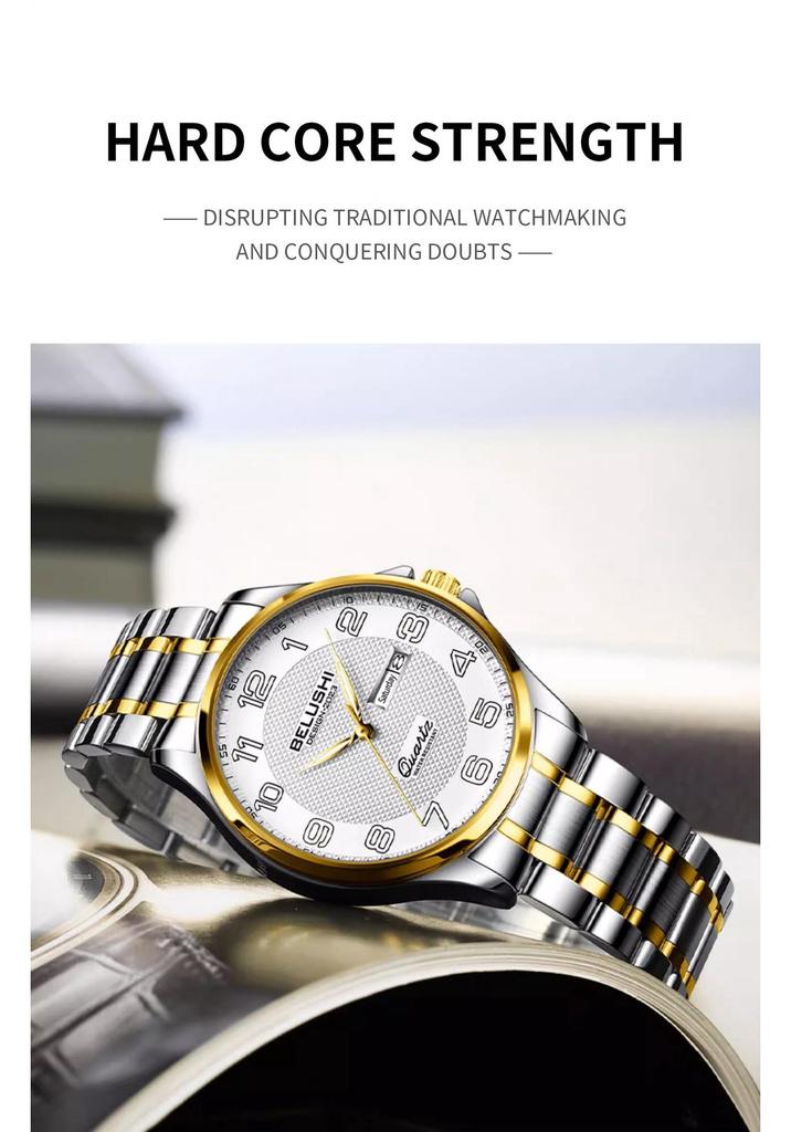 BELUSHI Leuchtende Wasserdichte Quarz-Armbanduhr für Paare - Herren und Damen.