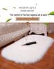 White Imitation Wool Plush Carpet for Bedroom & Living Room